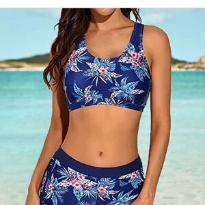 Light In The Box Racerback Floral Swim Top - Size Small